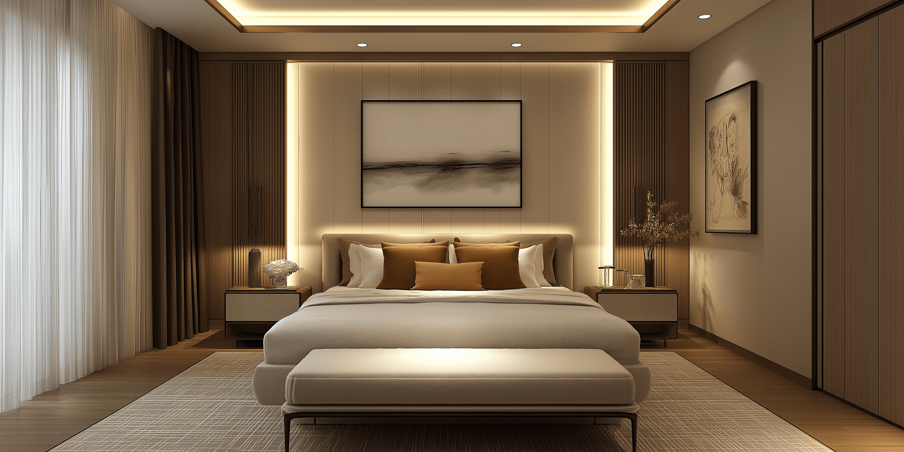 dormitor modern cu design minimalist